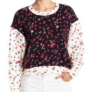 Joie Caleigh Floral Print Drop Shoulder Sweater S